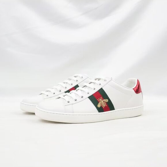 Gucci Ace Web Stripe Bee Sneakers - Picture 1 of 7